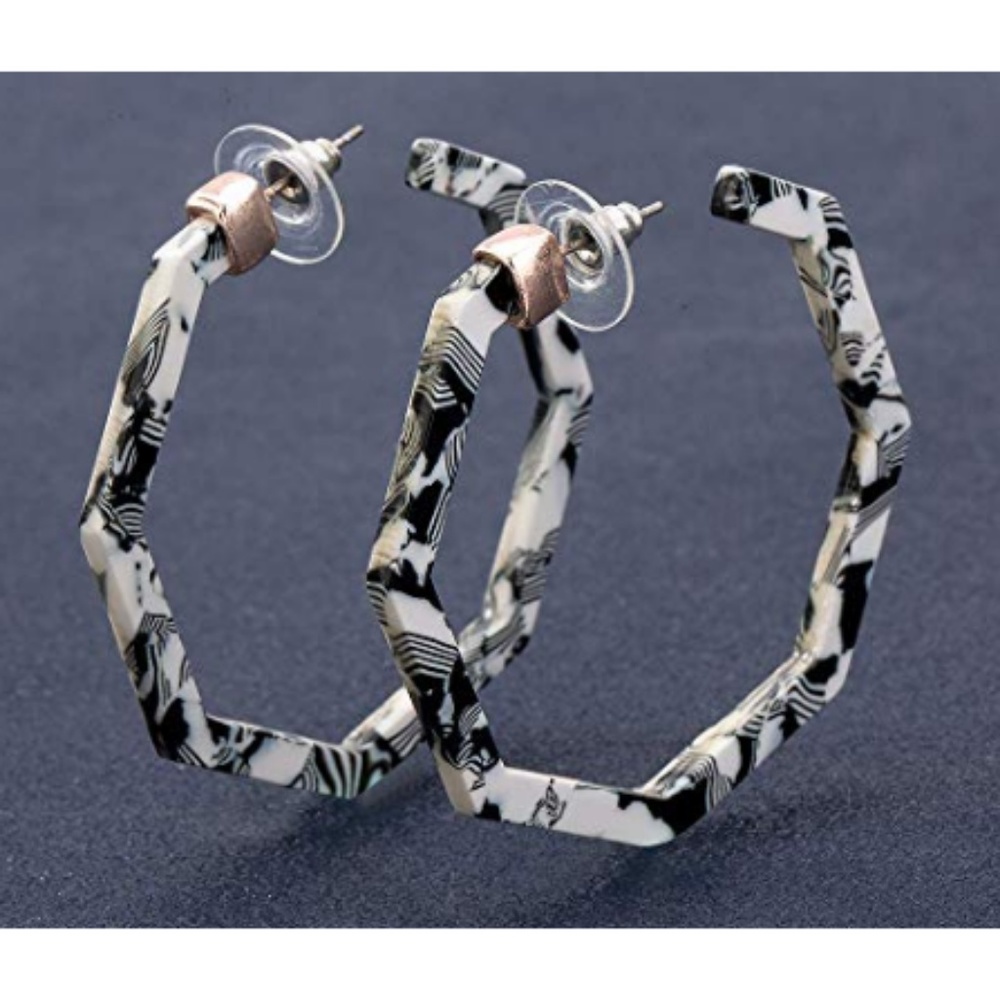 Hypoallergenic Acrylic Hex "Eva" Earrings